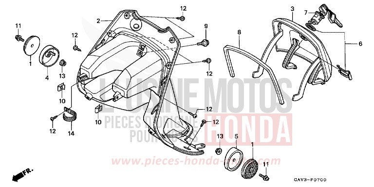 INNENGEHAEUSE von CB1300 Super Bold'or ABS PROCYON RED METALLIC (R203) von 1995